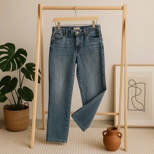 FREE PEOPLE Cropped wide leg medium rise denim jeans Sz 26